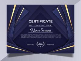 certificado educación modelo vector