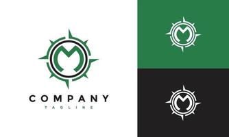 initials M compass logo vector