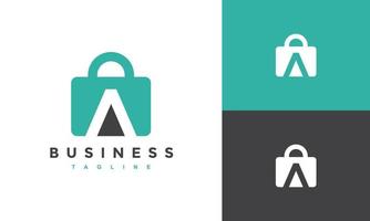 initial A suitcase logo vector