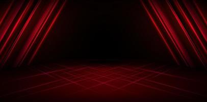 vector illustration red stage curtains with spotlights for ecommerce signs retail shops, advertisement business agency, ads campaigns marketing, email newsletter, landing pages website, header webs