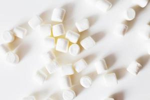 marshmallow pyramid. marshmallows on a white background photo