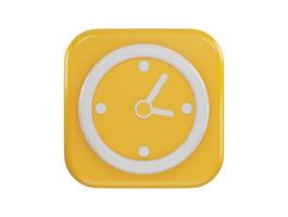 clock icon 3d rendering vector illustration