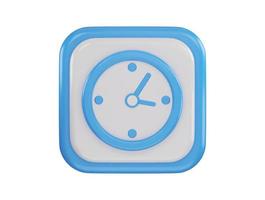 reloj icono 3d representación vector ilustración