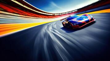 Speeding Through the Race Track. photo