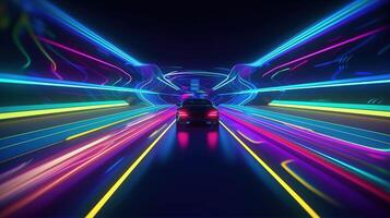 Speeding Through the Race Track. photo