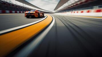 Speeding Through the Race Track. photo