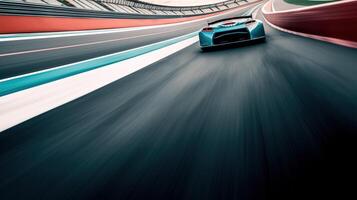 Speeding Through the Race Track. photo