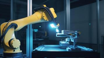 Automated Manufacturing, The Precision of Industrial Robotic Arms. photo