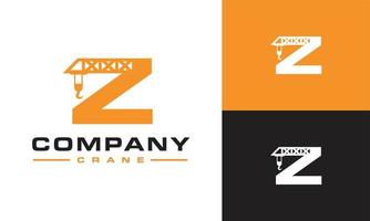 iniciales z grua logo vector