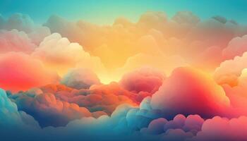 Soft colorful clouds background with photo