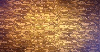 Abstract background of yellow gold computer circuit boards digital hi-tech futuristic of lines and dots photo