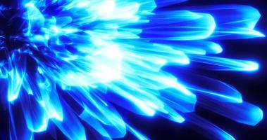 Abstract blue shiny glowing lines and waves energetic magical like a crystal, abstract background photo