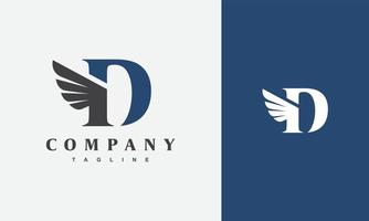 initials D wing logo vector
