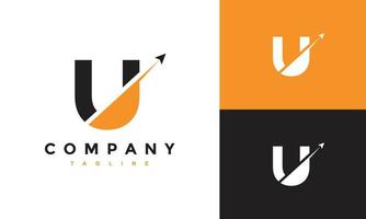 initial U launch fly logo vector