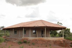 Brasilia, Brazil April 6, 2023 Housing constructing on the Reservation of the Indigenous tribes known as the Karriri-Xoco and Tuxa that live in Northwest Brasilia, aka Noroeste photo