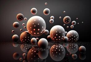 Abstract background with black and white spheres. 3d render illustration. photo