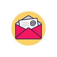 correo icono con vistoso diseño aislado en blanco antecedentes vector