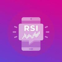 RSI trading indicator icon, Relative Strength Index vector