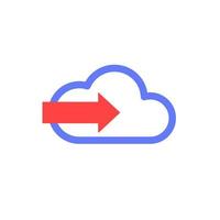send to cloud icon on white vector