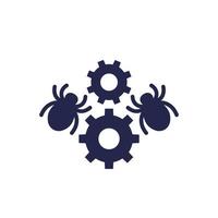 Debugging and testing icon with bugs vector