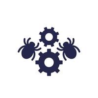 Debugging and testing icon with bugs vector