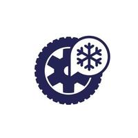 winter tires icon, snow tyre vector