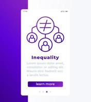 inequality mobile banner with line icon vector