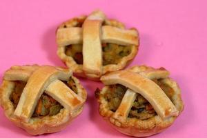 Vegetarian spinach pie or quiche with feta cheese photo