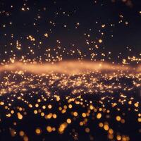 Abstract gold bokeh background ,Golden glitter defocused lights. photo