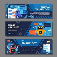 Chat AI Robot Banners vector