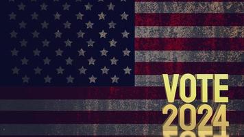 Text vote 2024 on united stage of America  flag  3d rendering photo