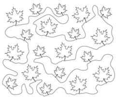 abstract pattern of maple leaves connected by one continuous line Continuous One Line Drawing vector
