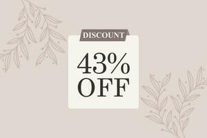 43 percent Sale and discount labels. price off tag icon flat design. vector