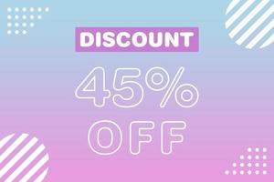 45 percent Sale and discount labels. price off tag icon flat design. vector