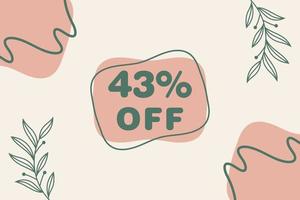 43 percent Sale and discount labels. price off tag icon flat design. vector