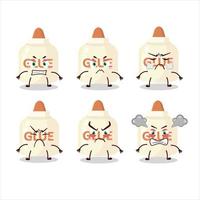 Glue cartoon character with various angry expressions vector