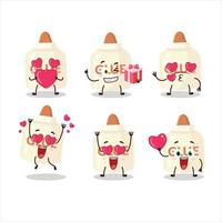Glue cartoon character with love cute emoticon vector