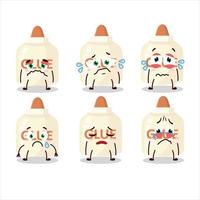 Glue cartoon in character with sad expression vector