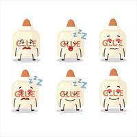 Cartoon character of glue with sleepy expression vector