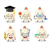 School student of glue cartoon character with various expressions vector