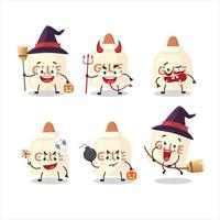 Halloween expression emoticons with cartoon character of glue vector