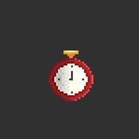 red timer in pixel art style vector