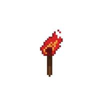 a torch in pixel art style vector