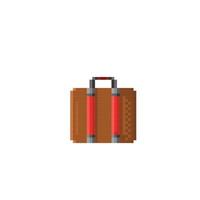 travel suitcase in pixel art style vector