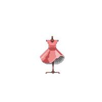 red dress in display with pixel art style vector