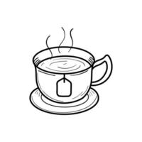 taza de té garabatear vector ilustración