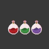 potion with different color in pixel art style vector