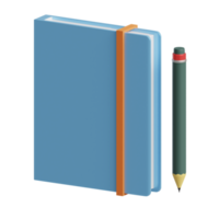 3d rendered notebook with pencil perfect for design project png