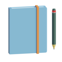 3d prestados cuaderno con lápiz Perfecto para diseño proyecto png