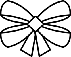 Black and white ribbon bow icon. PNG with transparent background.